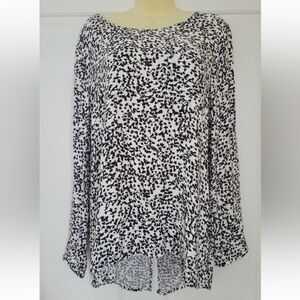 Gap Floral Hi-Low Long Sleeve With Front Pocket Top Back Slit Sz XS